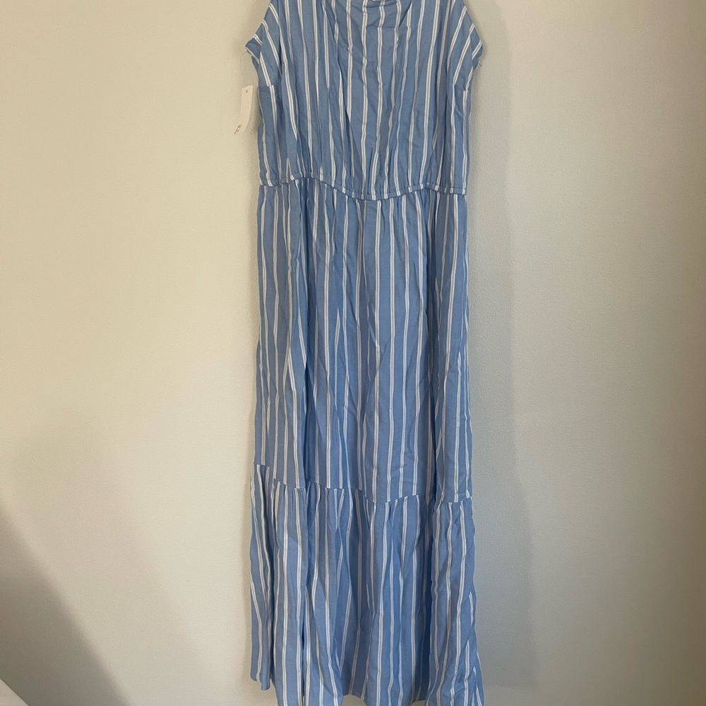 Blue Striped Maxi Dress